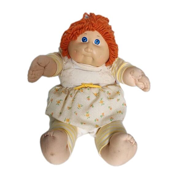 Cabbage Patch Kids Other - Vintage 1984 Cabbage Patch Kids Doll With Red Hair Blue eyes & Diaper Stained